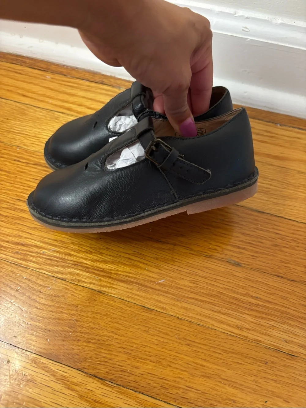 Ralph Lauren school t-strap leather shoes navy New girls size 9